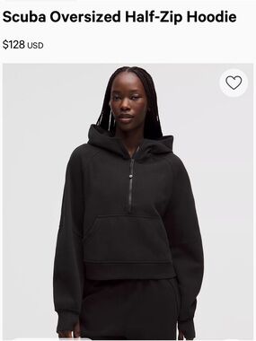 lululemon athletica Black Scuba Oversized Half-Zip Hoodie